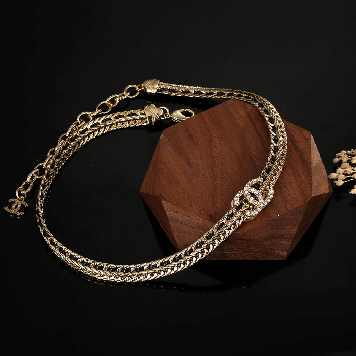 Chanel Strass Chain Choker Necklace