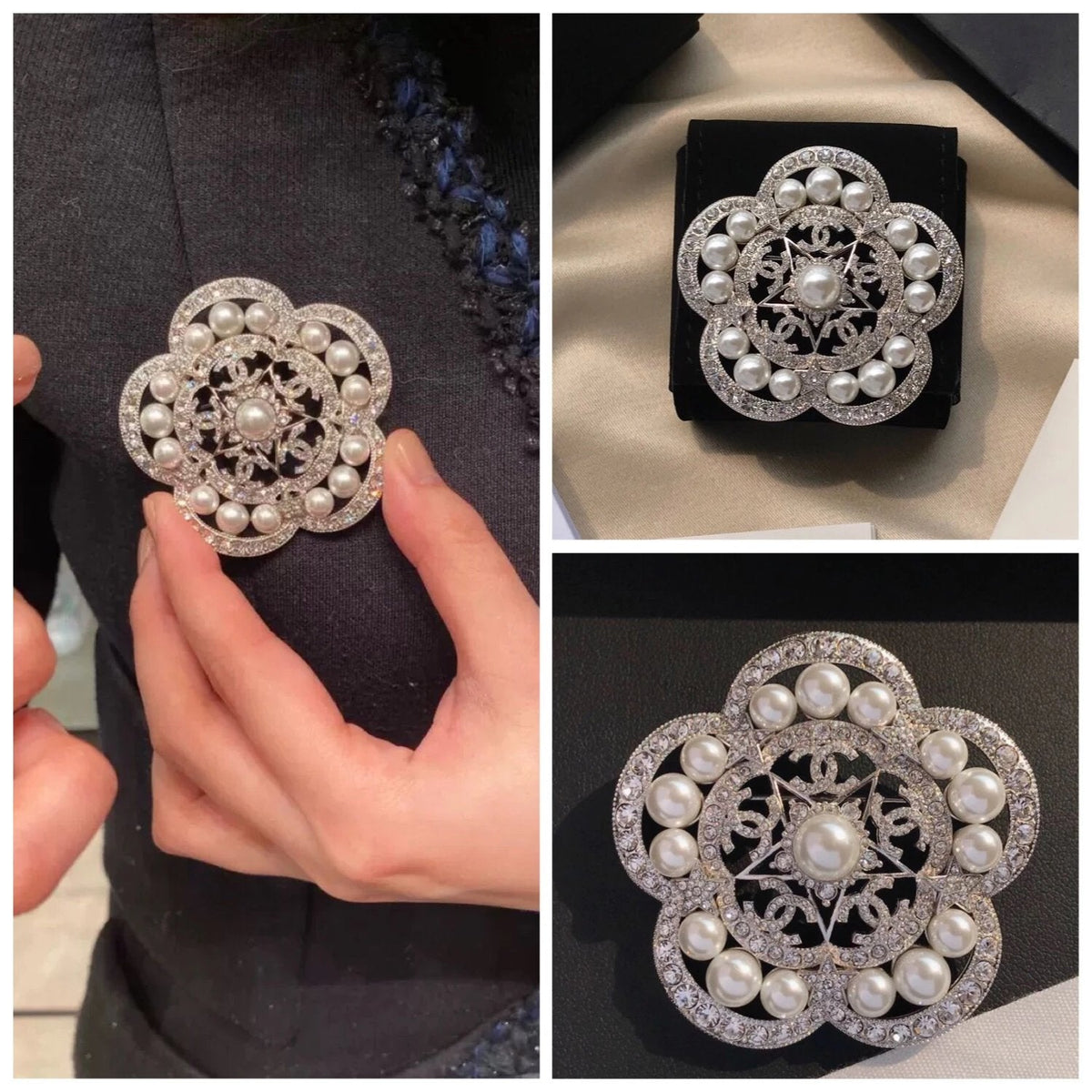 Chanel Camellia Pearl Brooch