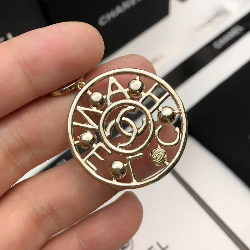 Chanel Circle Pearl Pendant Earrings - 18K Yellow Gold