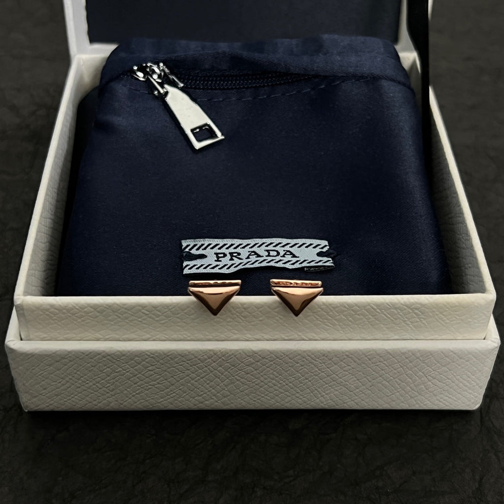 Prada Triangle Earrings - 18K Gold