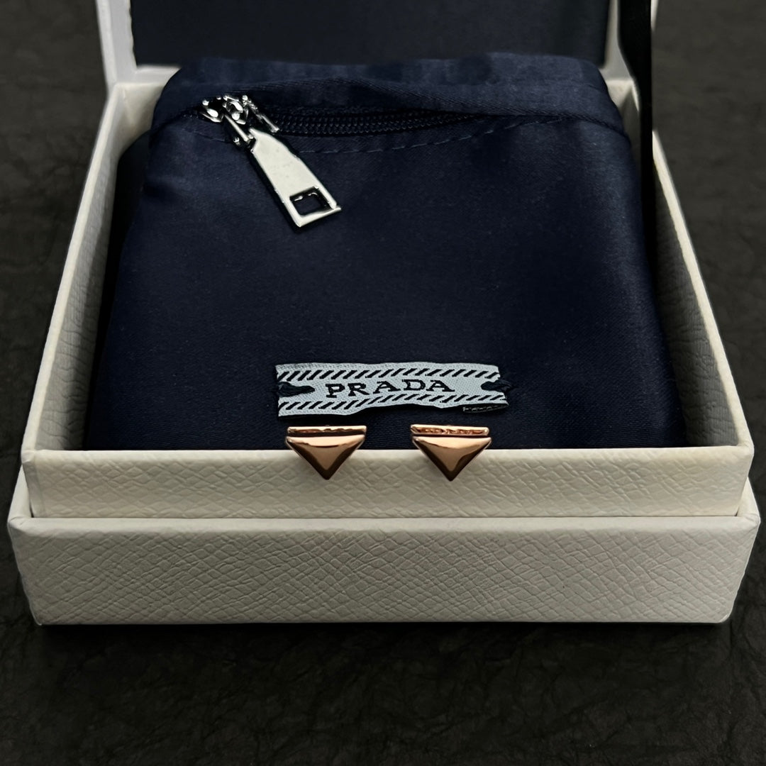 Prada Triangle Earrings - 18K Gold