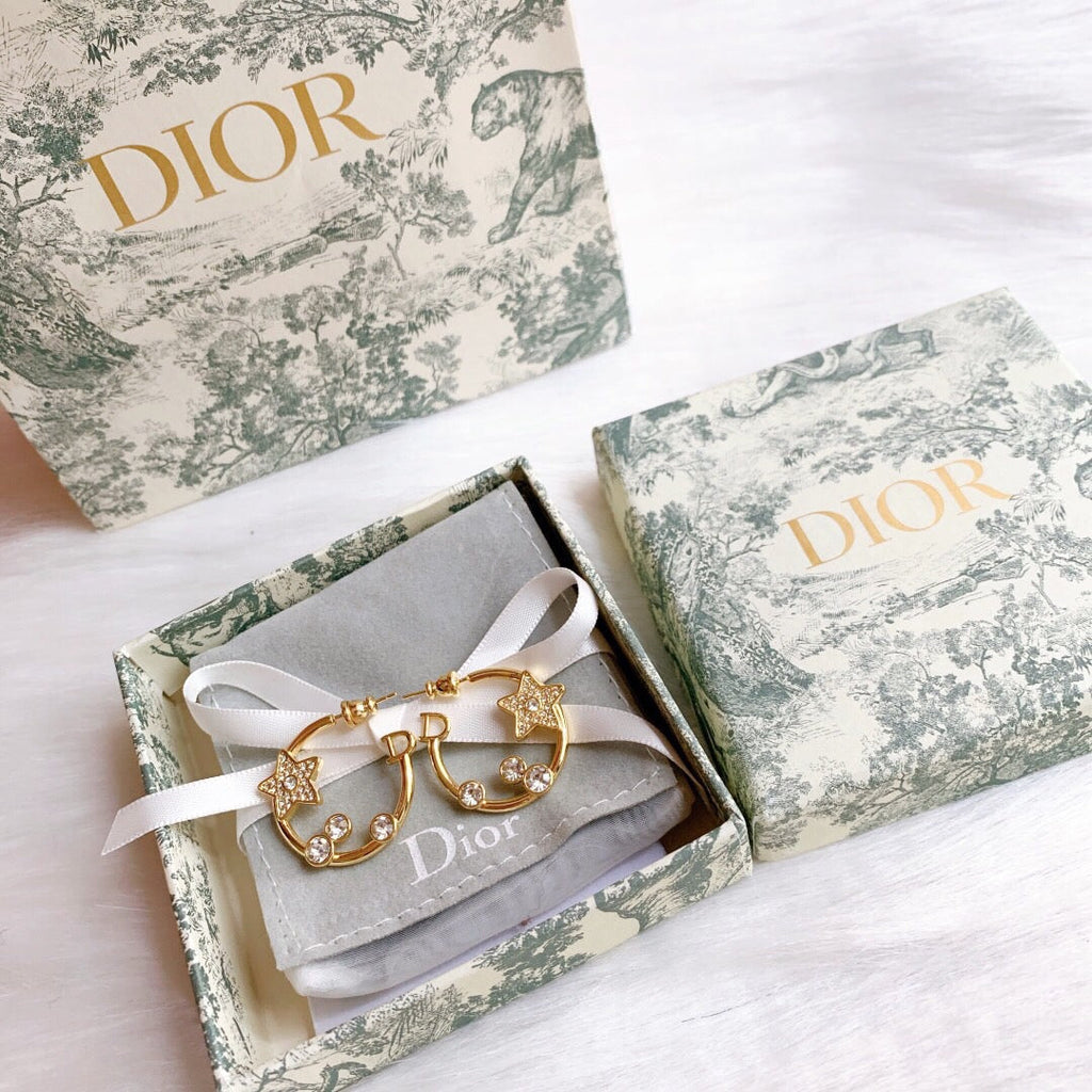 Dior Star Pink Crystal Earrings