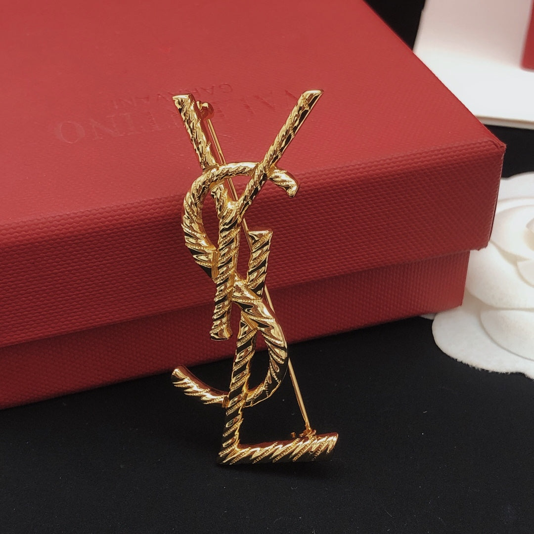 YSL Gold Brooch