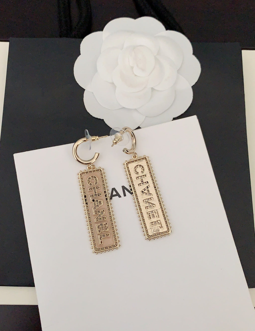 Chanel Typo Drop Earrings - 18K Gold