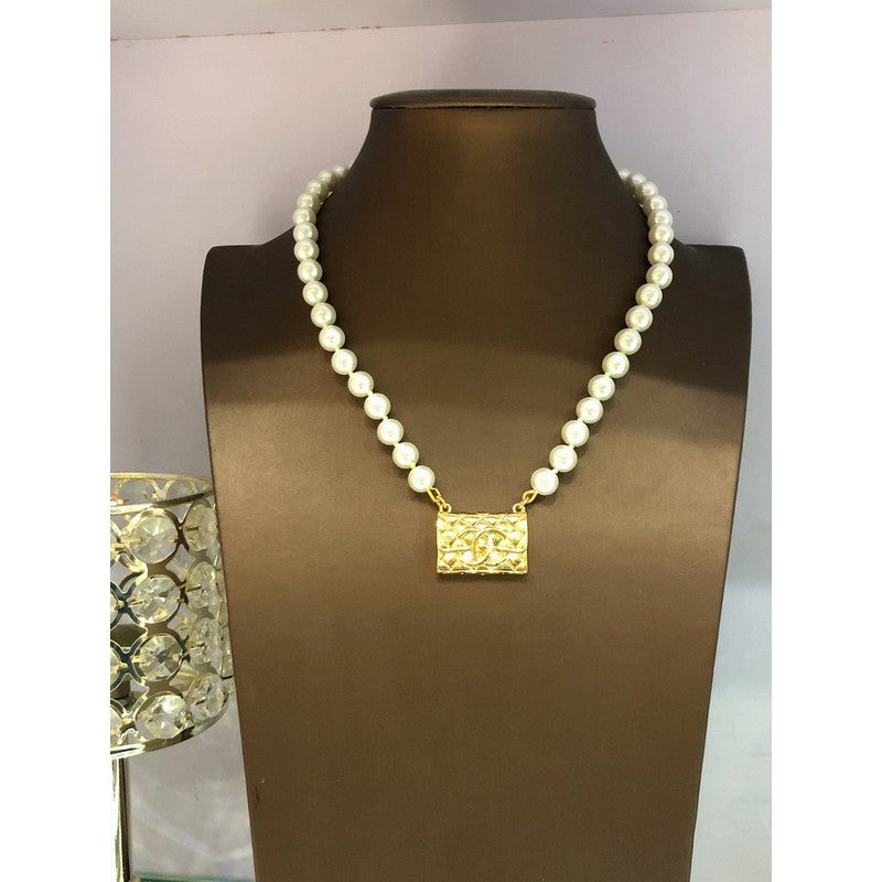 Chanel Pearl Bag Pendant Necklace