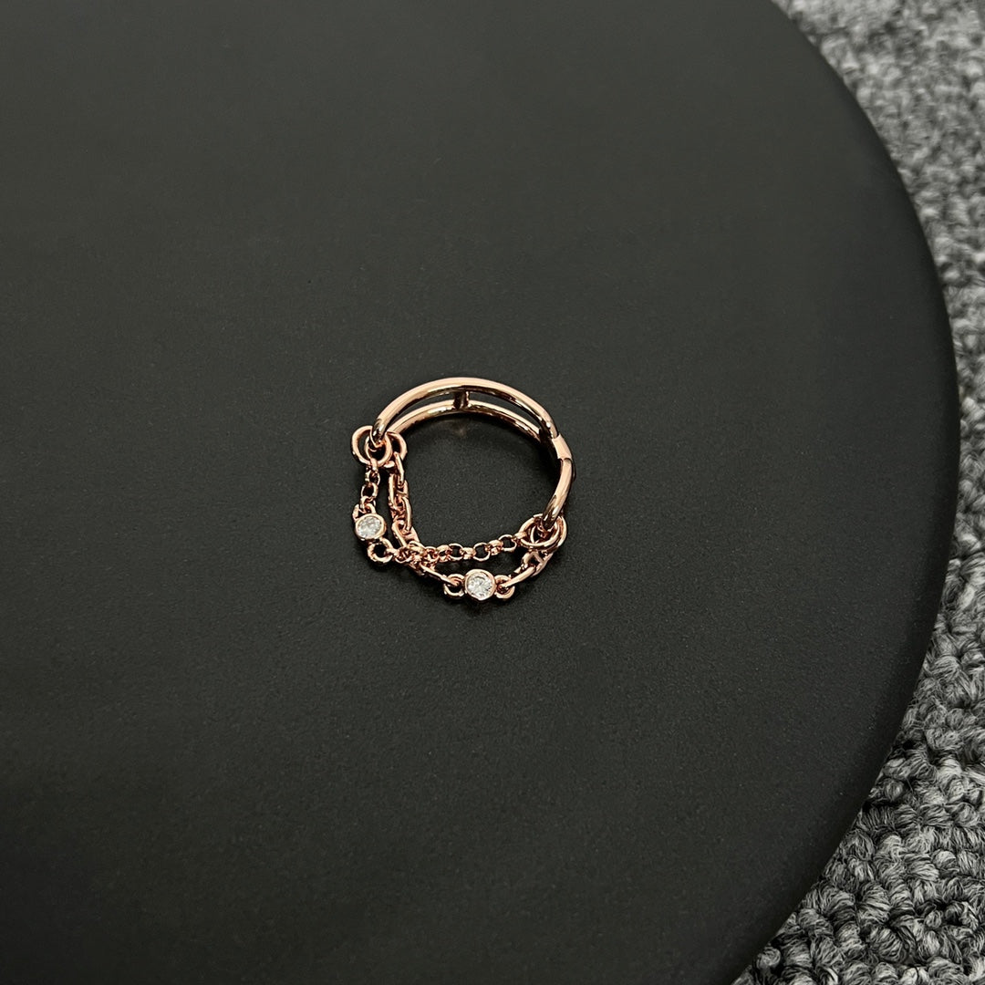 Hermes Chaine D'Ancre Chaos Ring - 18K Gold