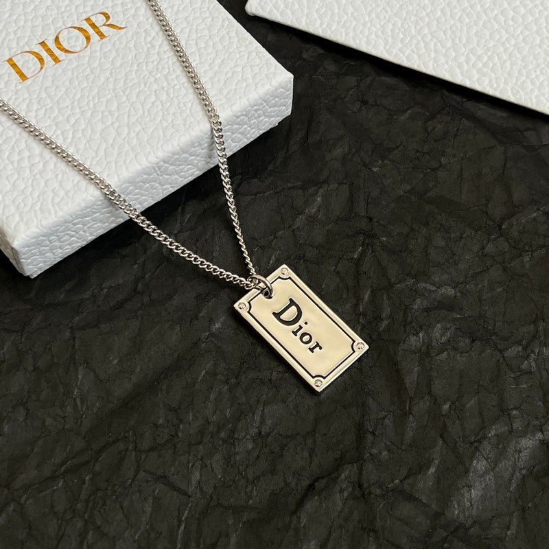 Dior Oblique Plate Pendant Necklace
