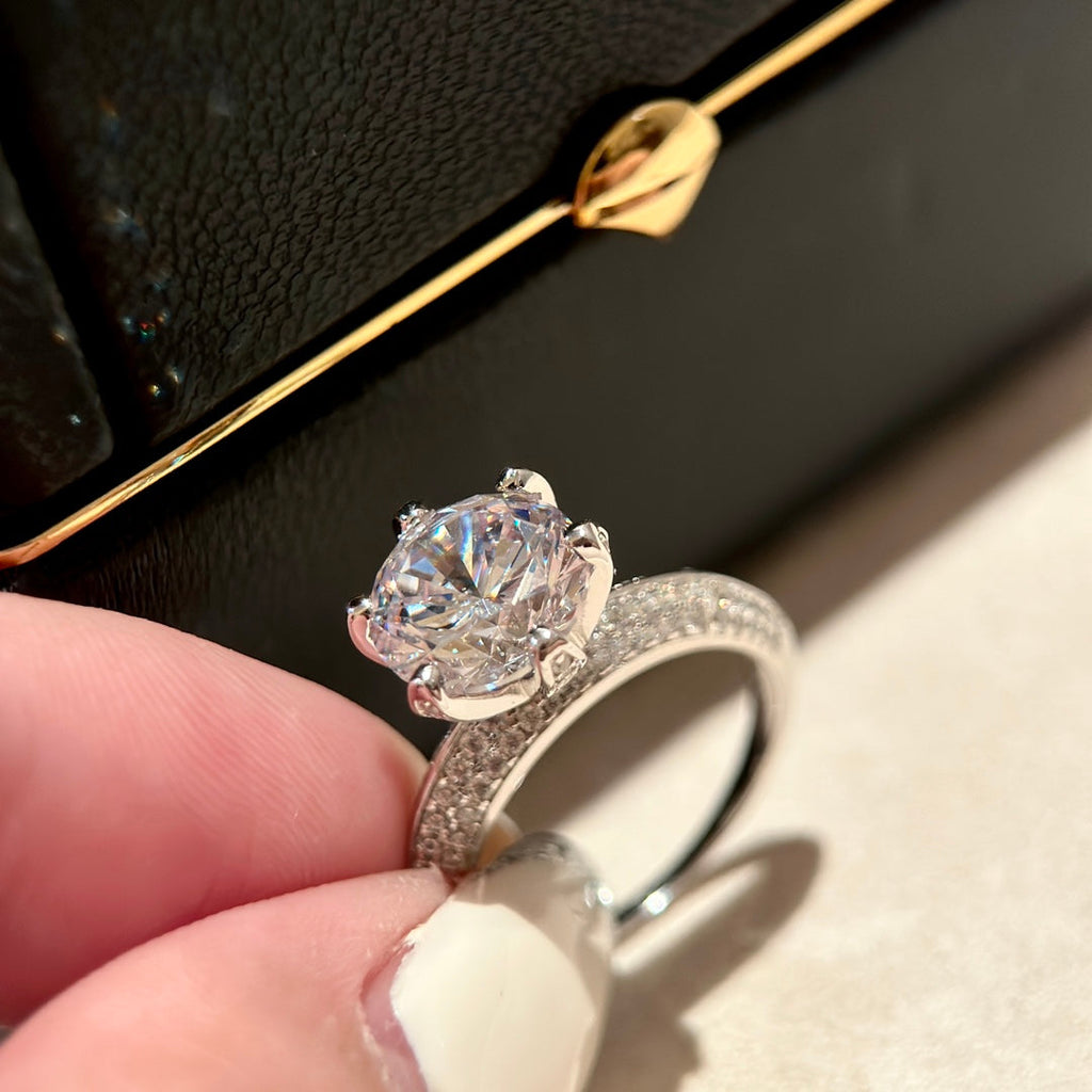 Tiffany Pave Tiffany Setting Engagement Ring - 18K White Gold