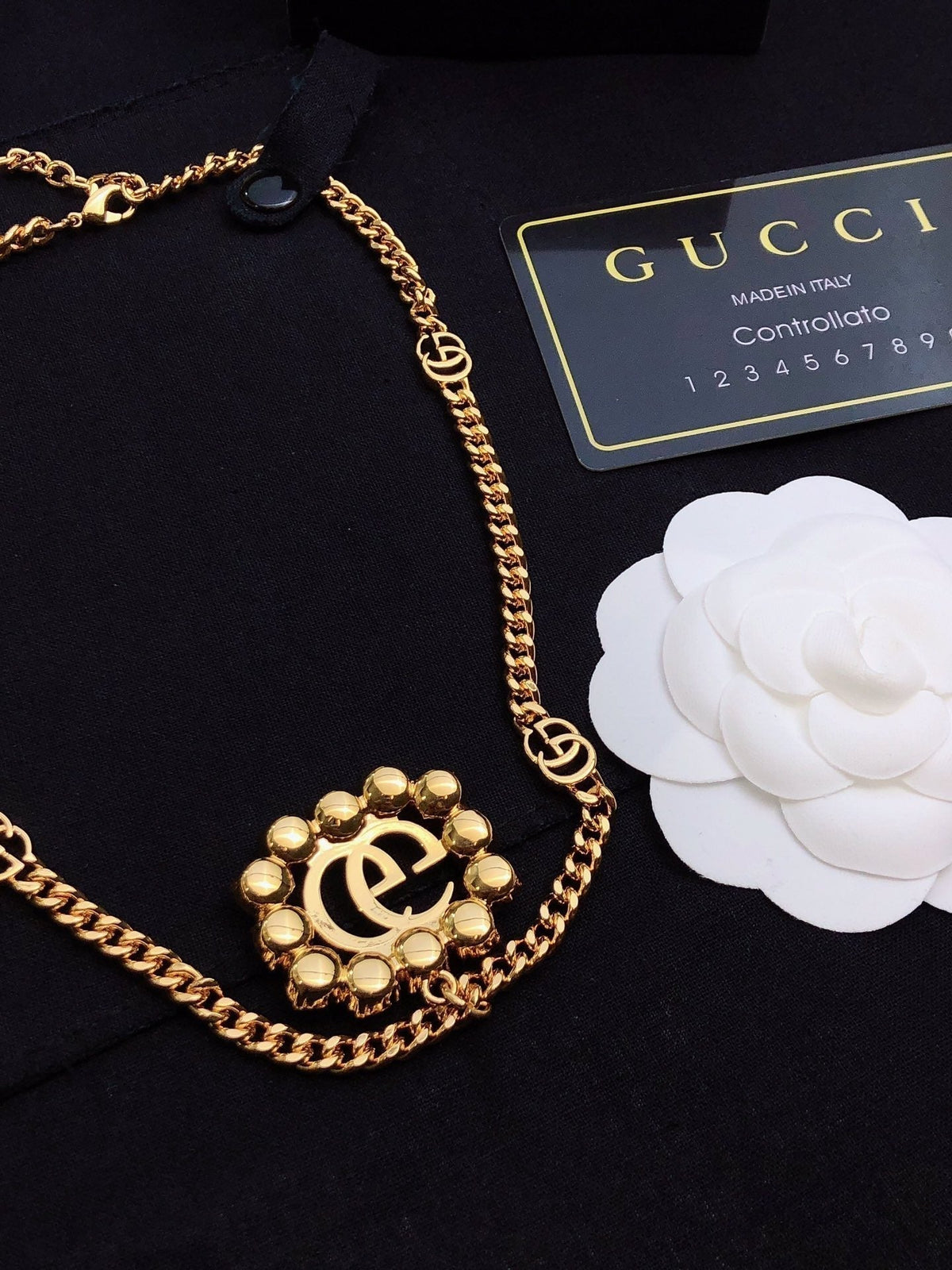 Gucci Double G Pearl Double G Necklace