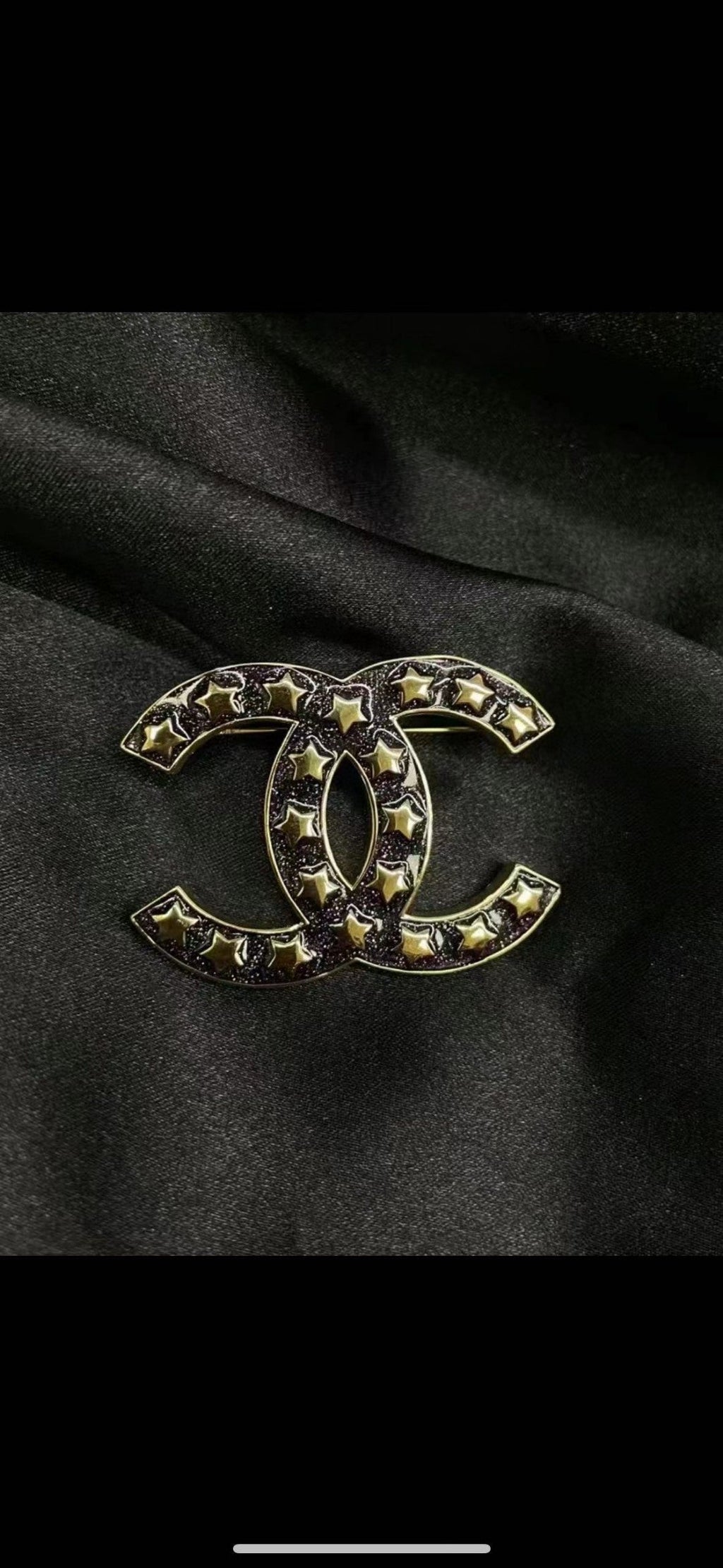 Chanel Black Star Brooch