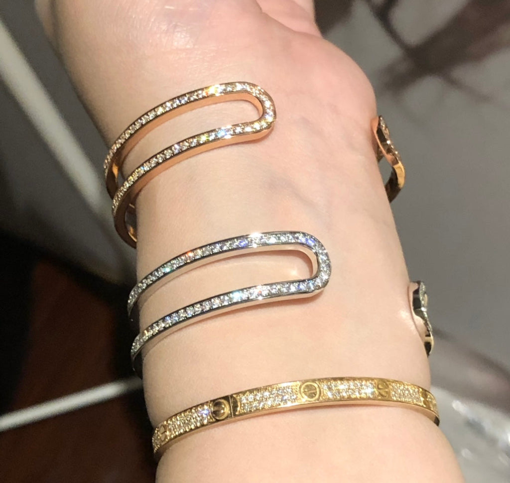 Hermes Ever Chain d'Ancre Cuff Diamond Bracelet - 18K Gold
