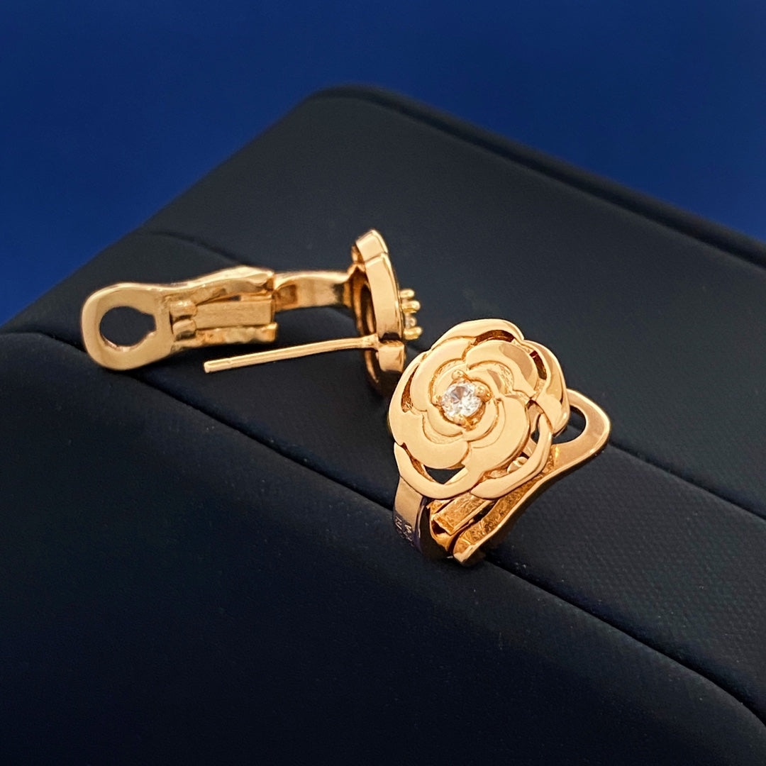 Chanel Camellia Earrings - 18K Gold
