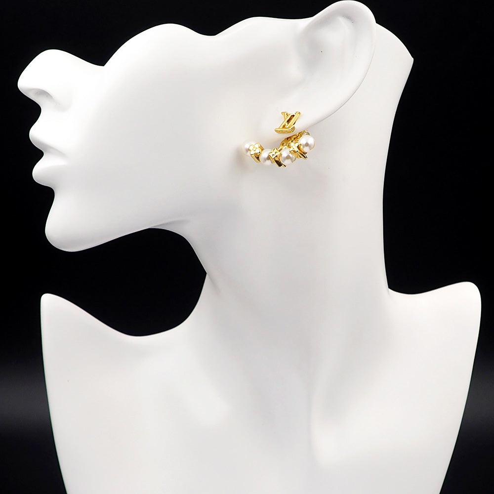 Louis Vuitton Monogram Pearl Earrings - 18K Yellow Gold