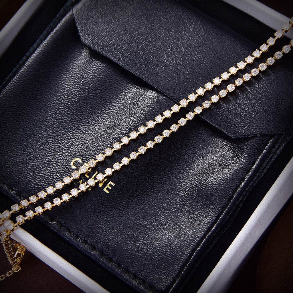Celine Triomphe Crystal Necklace