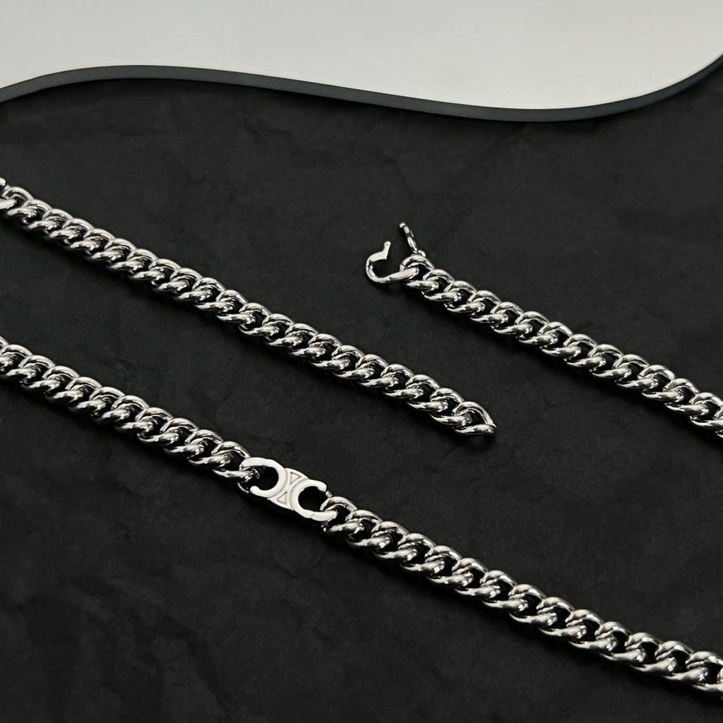Celine Triomphe Gourmette Chain Necklace