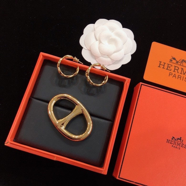 Hermes Chaine D'Ancre Enchainee Earrings