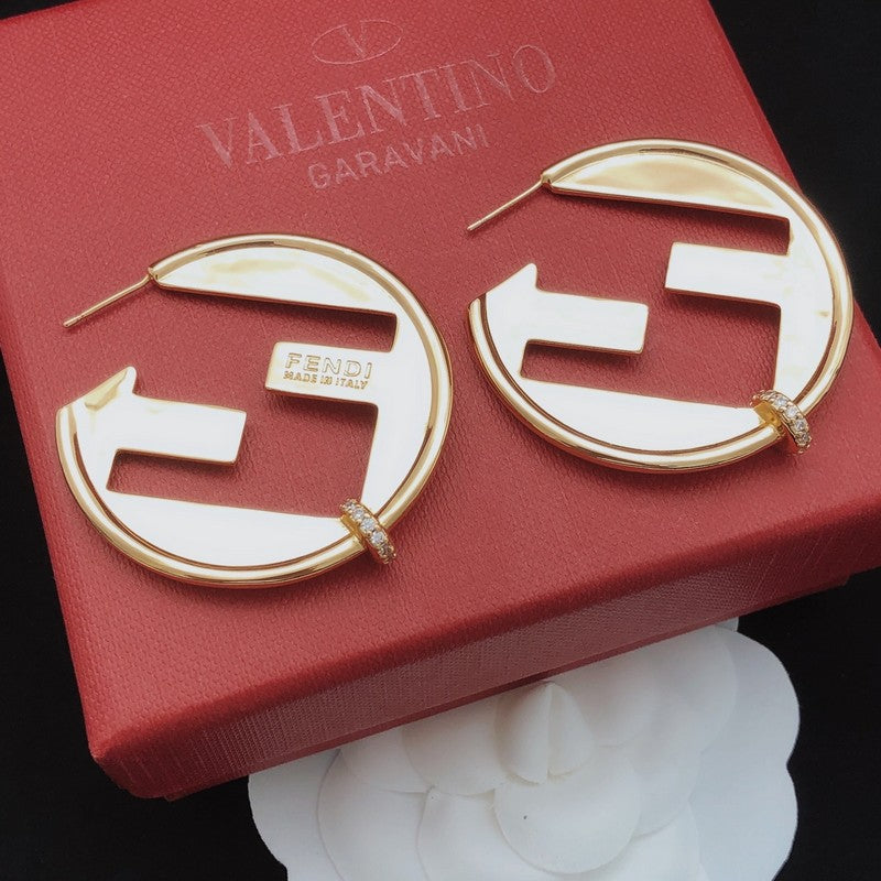 Fendi Big Round Earrings - 18K Yellow Gold