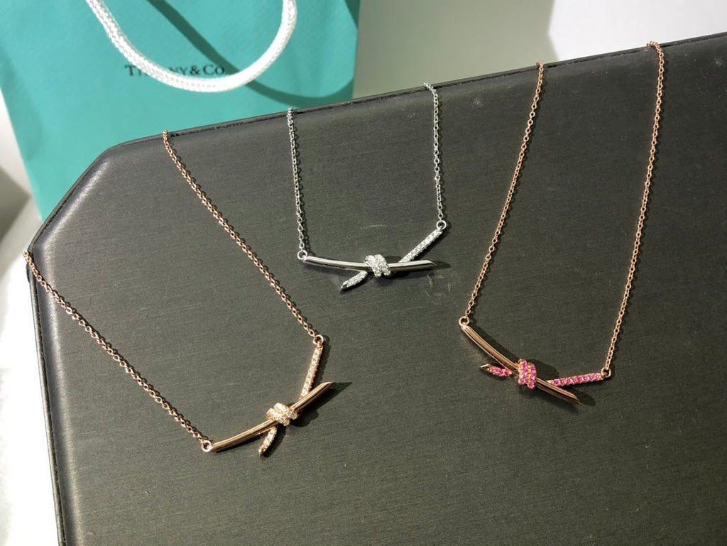 Tiffany Knot Pendant Diamond Necklace