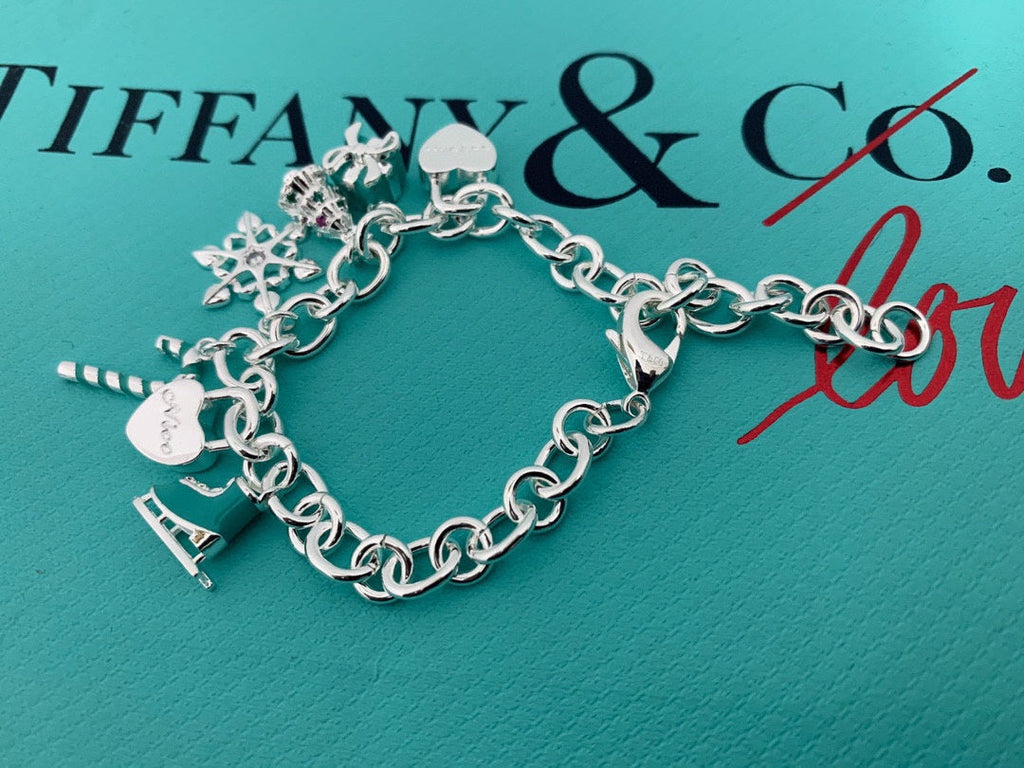 Tiffany Christmas Tag Bracelet - 18K White Gold