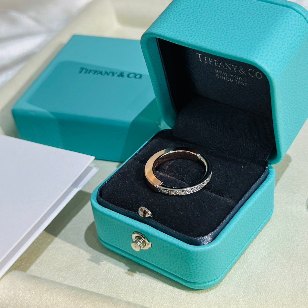 Tiffany Lock Moissanite Ring - 18K Rose Gold