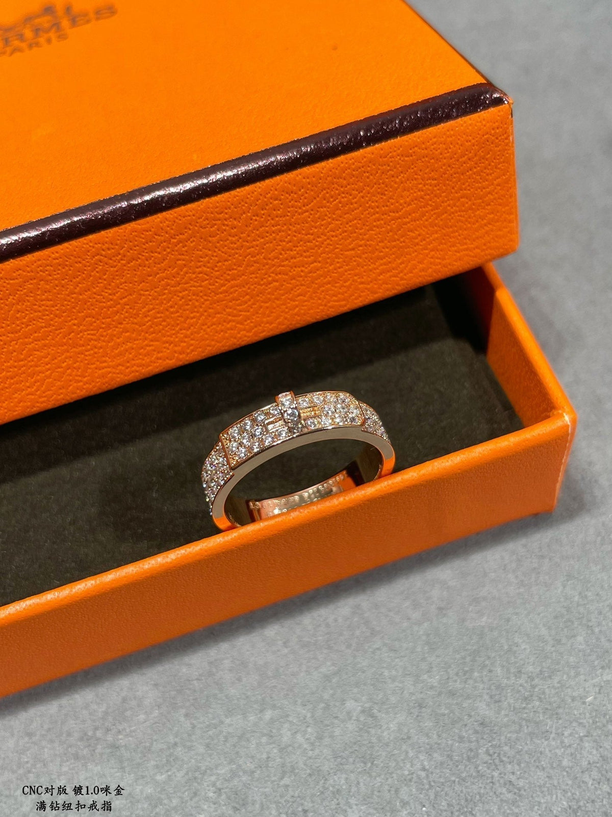 Hermes Collier De Chien Moissanite Ring - 18K Rose Gold