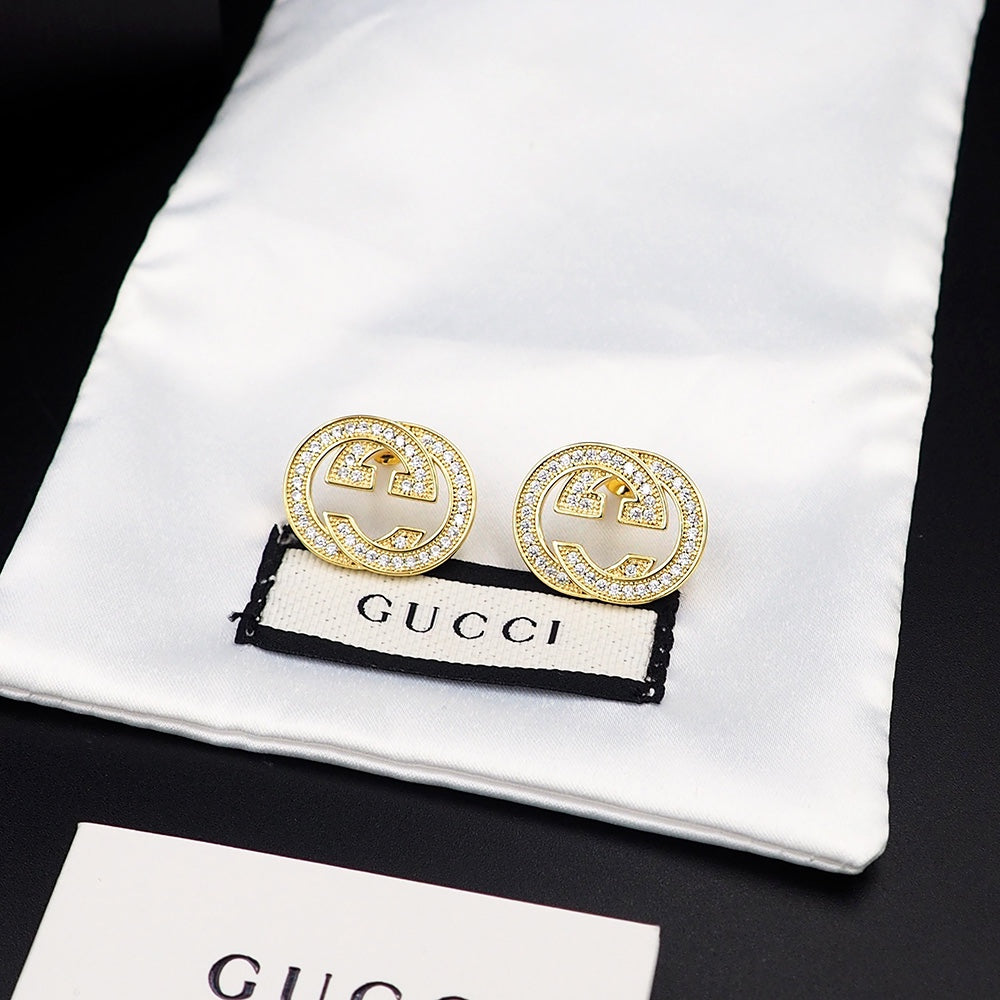 Gucci Double G Diamond Earrings - 18K Yellow Gold