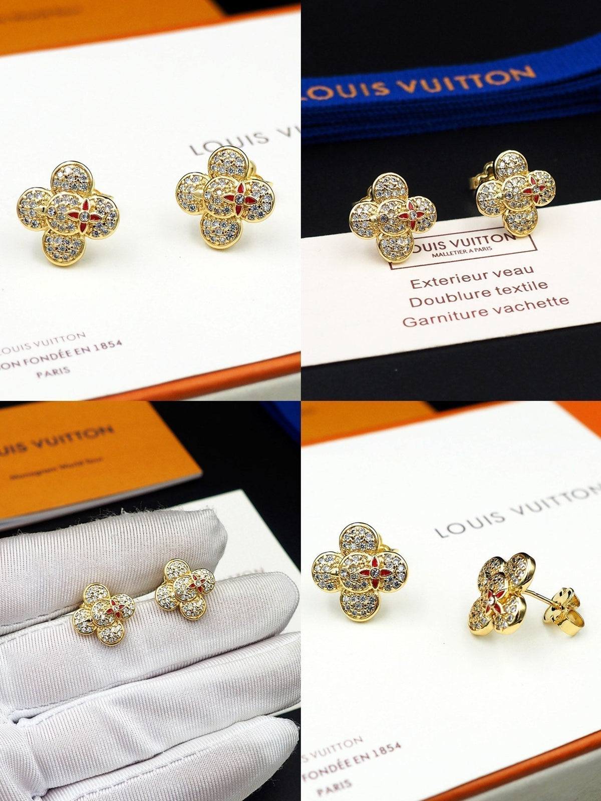 Louis Vuitton Vivienne Diamond Earrings - 18K Gold