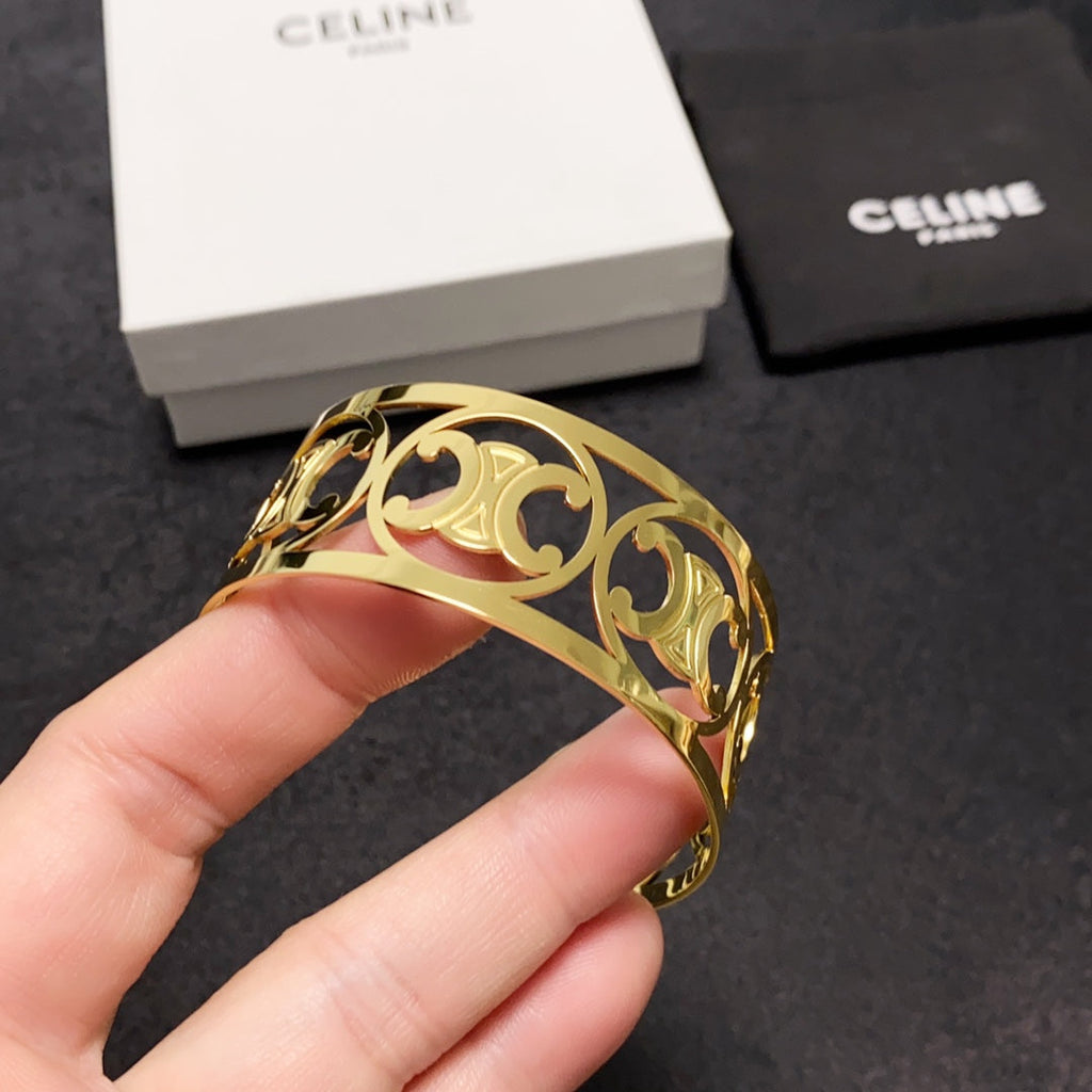 Celine Triomphe Open Cuff Bracelet
