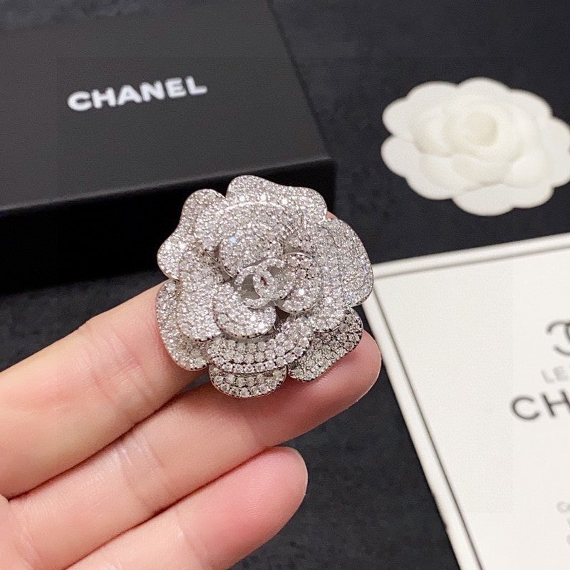 Chanel Full Diamond Camellia Brooch
