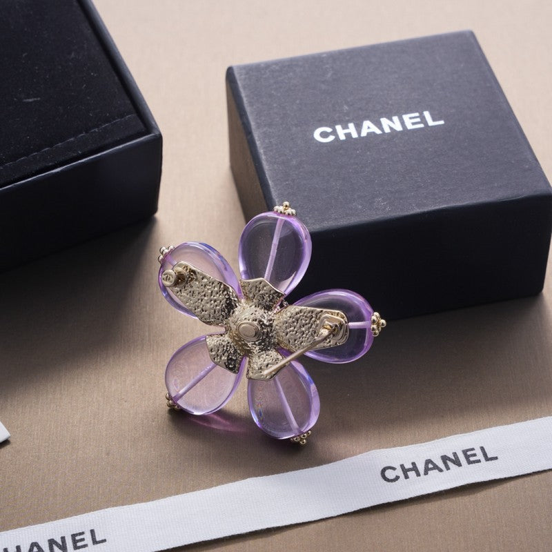 Chanel Pink & Purple Brooch