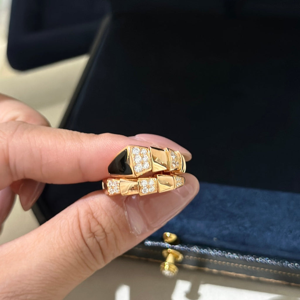 Bvlgari Serpenti Viper Black Ring - 18K White Gold