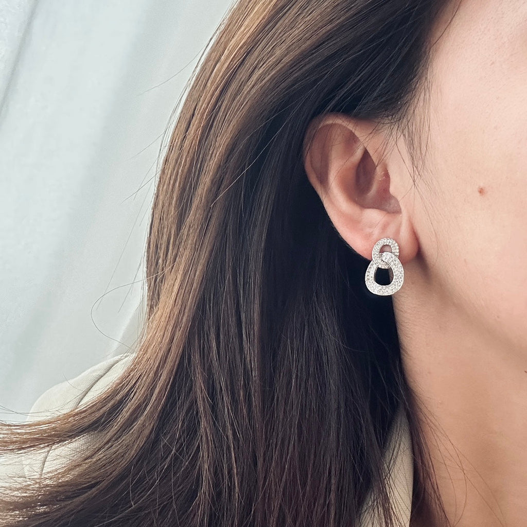 Olympia Diamond Earrings - 18K White Gold