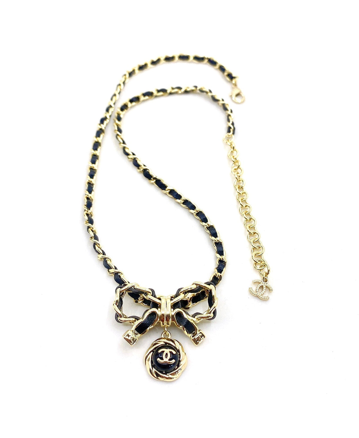 Chanel Rhinestone Bow Tie Necklace