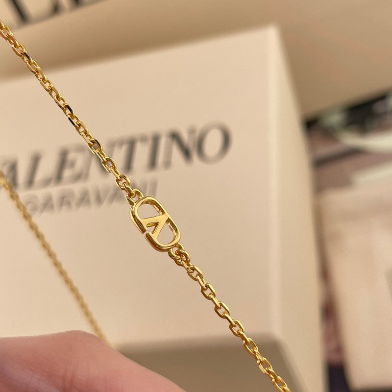 VLogo Red Cherry Gold Necklace