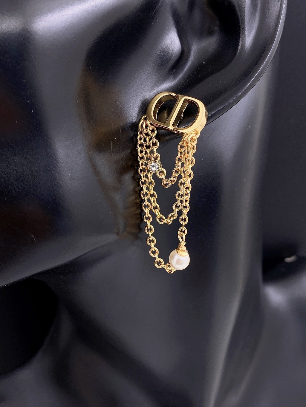 Dior Pearl Chain Earrings
