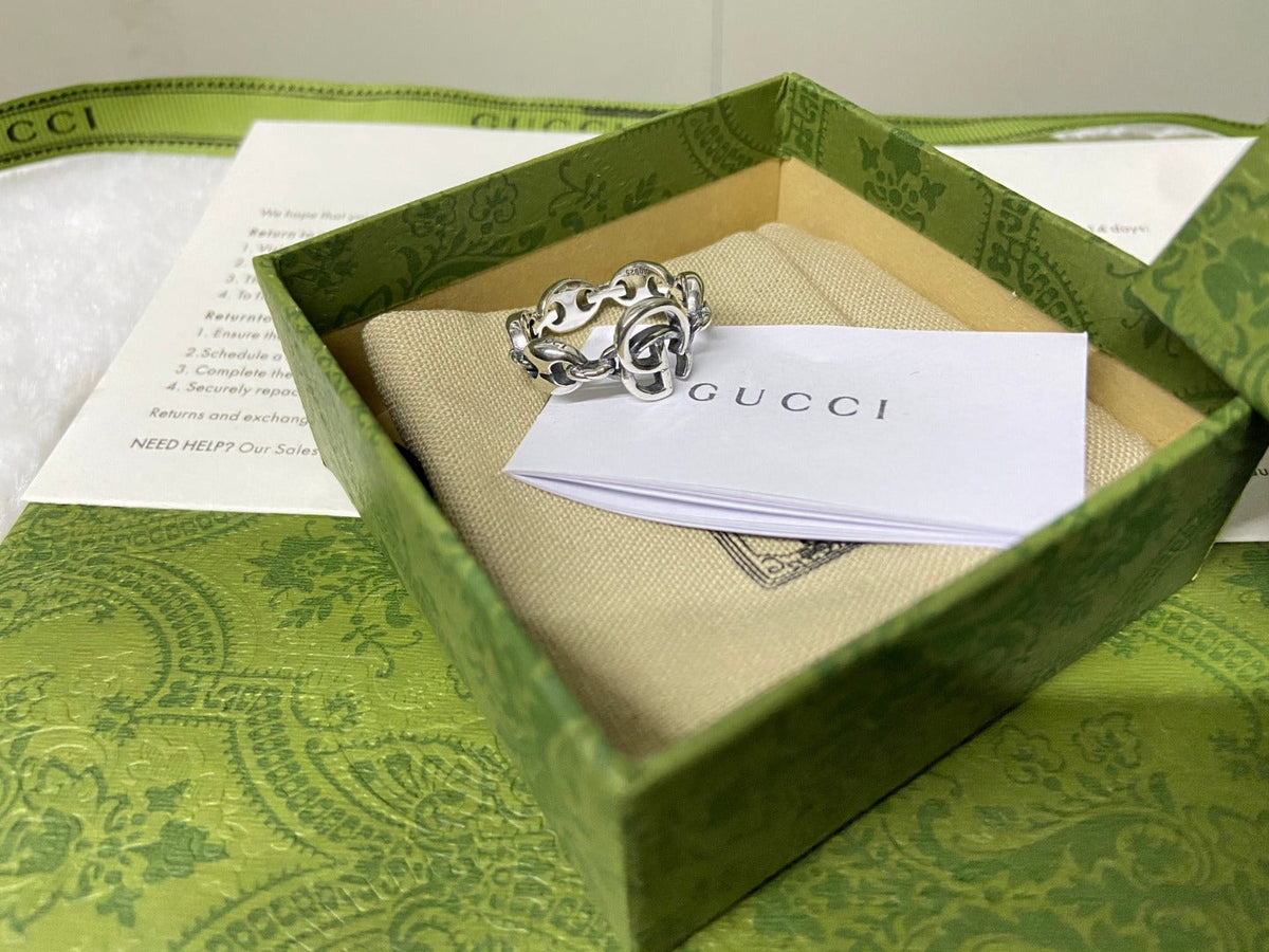 Gucci Double G Interlocking G Chain Ring
