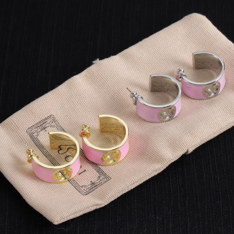 Gucci Double G Color Enamel Earrings - 18K Gold