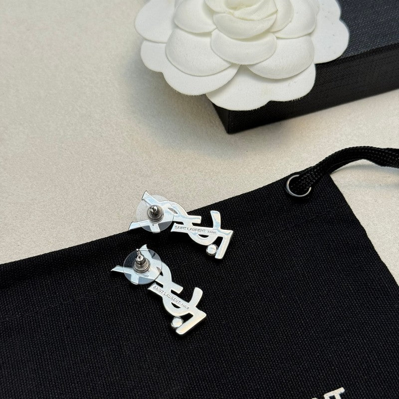 YSL Gold Diamond Earrings - 18K Gold