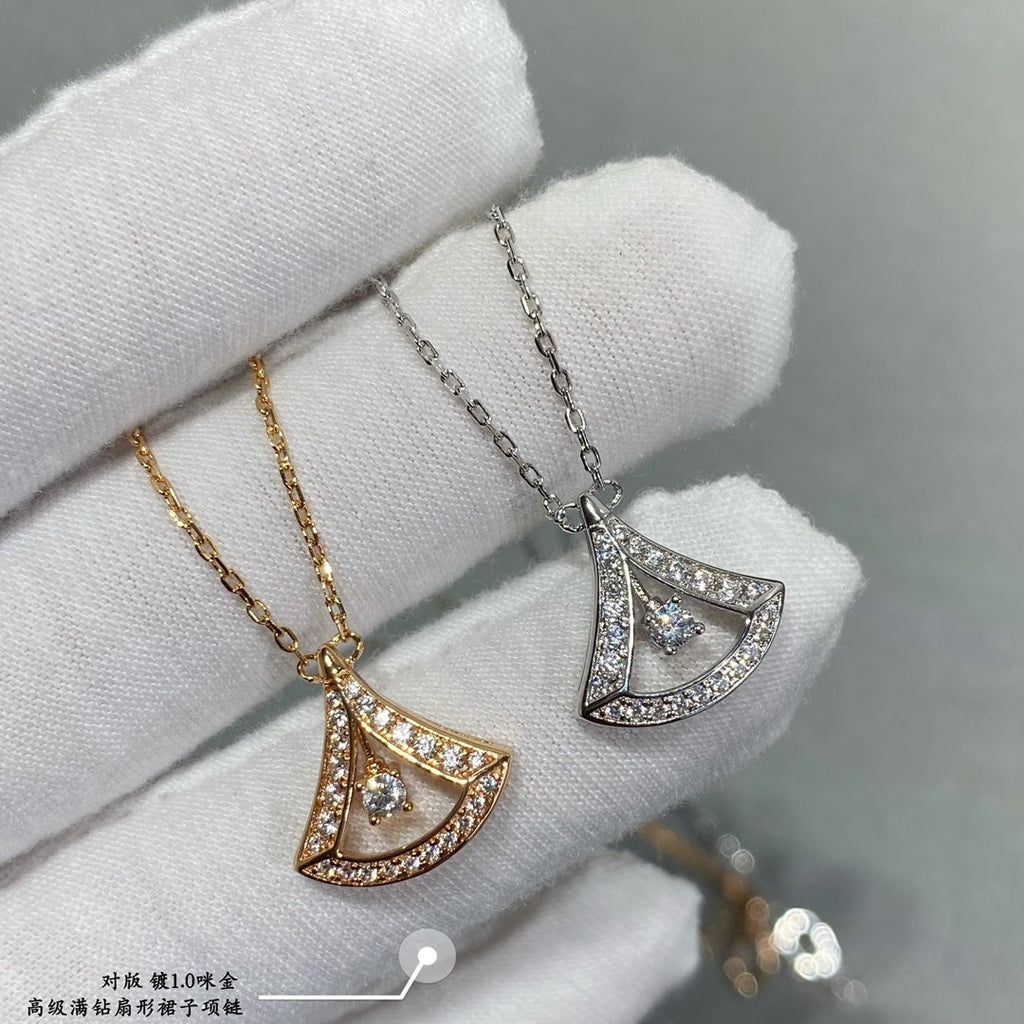 Bvlgari Dream Pave Diamond Openwork Necklace - 18K Gold