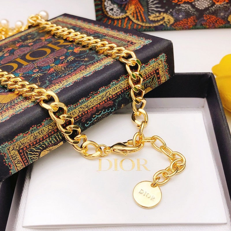 Dior Star Pearl Gold Necklace