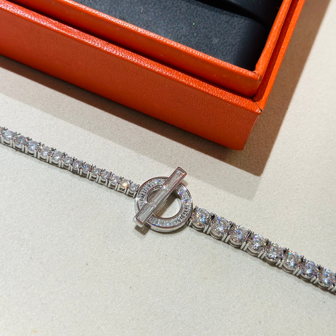 Hermes Finesse Link Diamond Bracelet - 18K Rose Gold