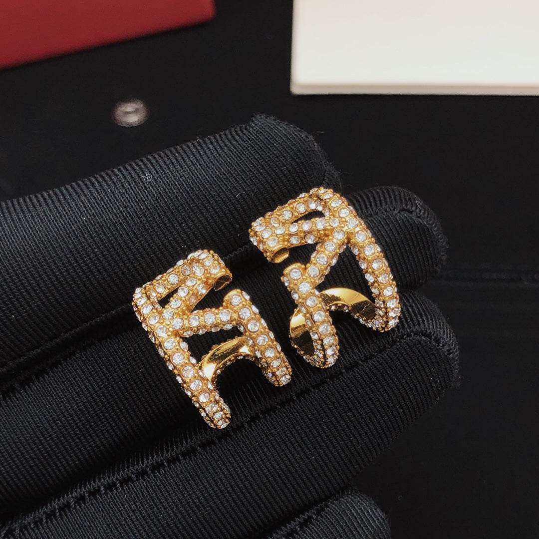 Valentino Diamonds Open Earrings - 18K Yellow Gold
