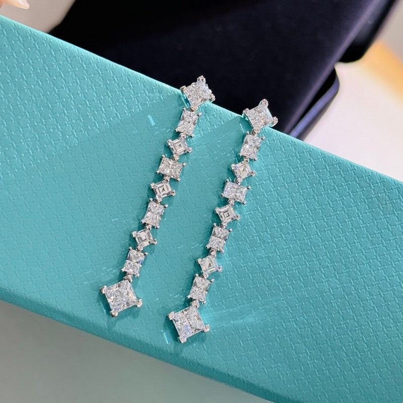 Tiffany Moissanite Earrings - 18K White Gold
