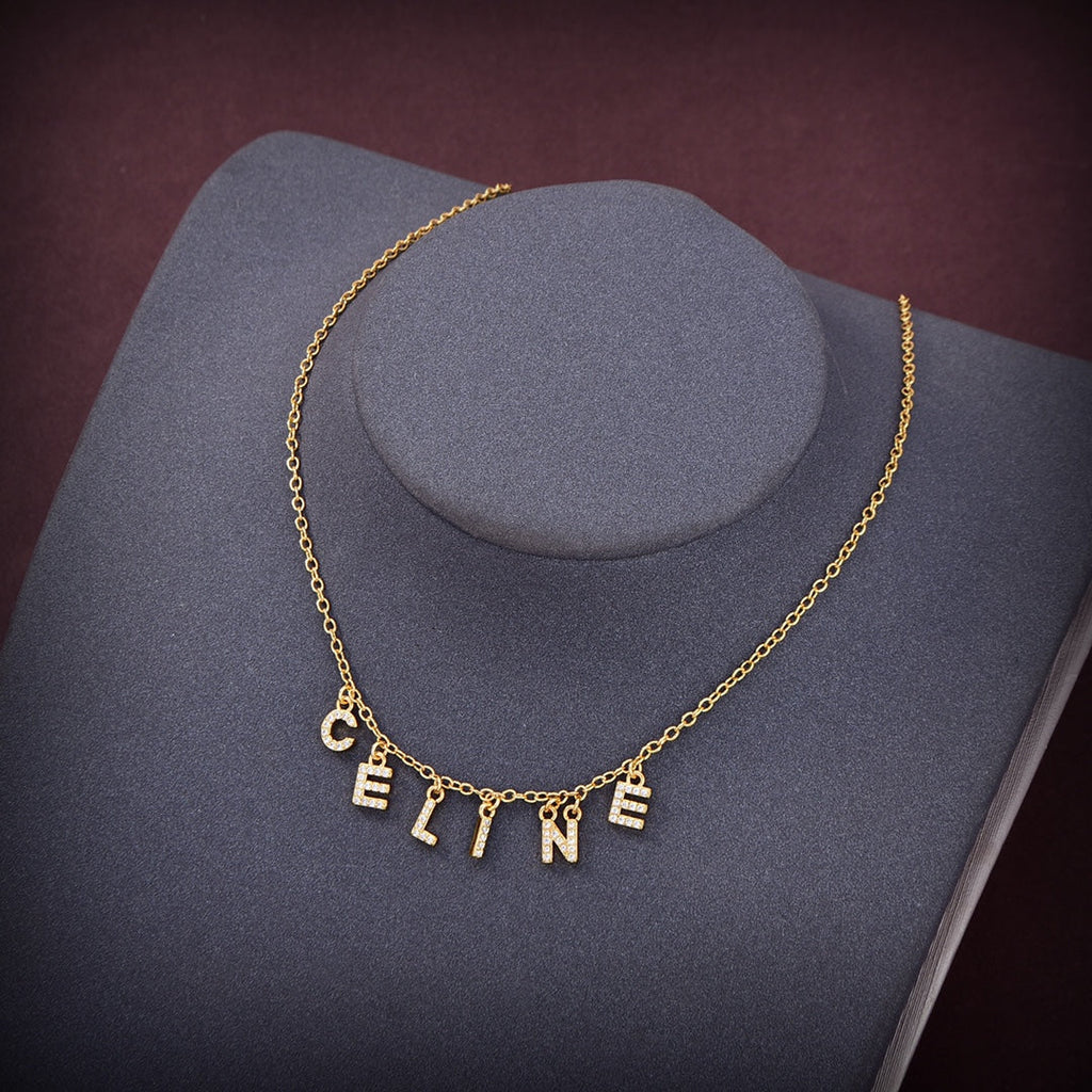 Celine Triomphe Paris Strass Crystal Necklace