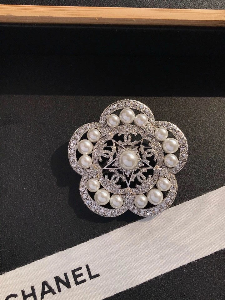 Chanel Camellia Pearl Brooch