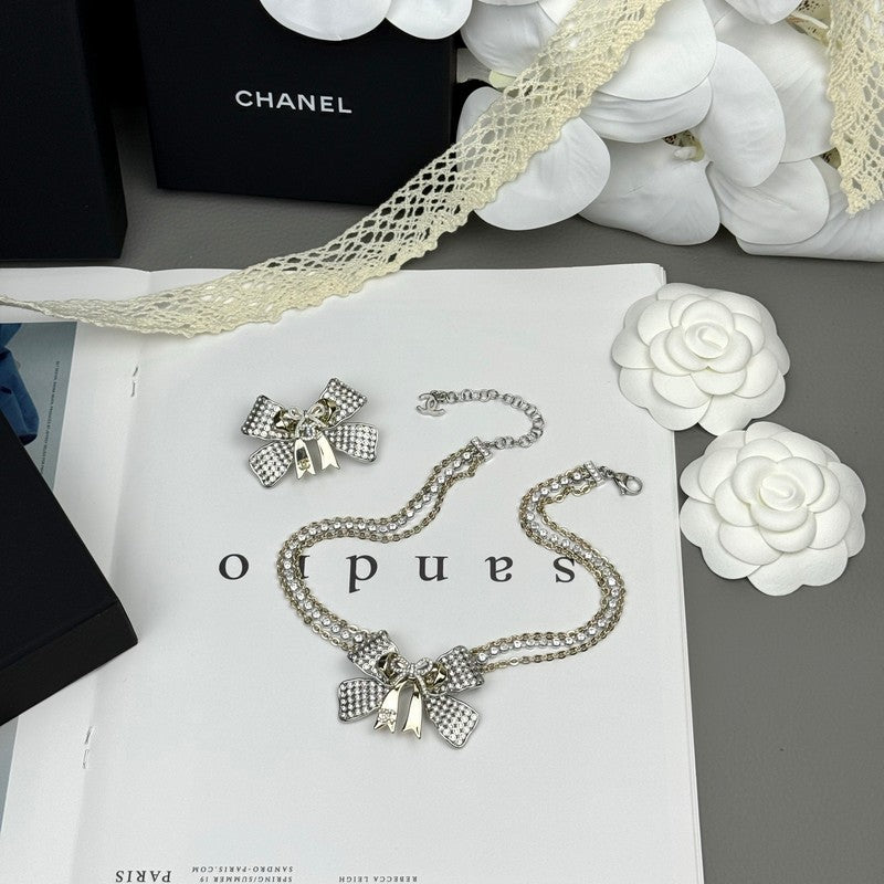 Chanel 25K Bow Tie Choker Necklace