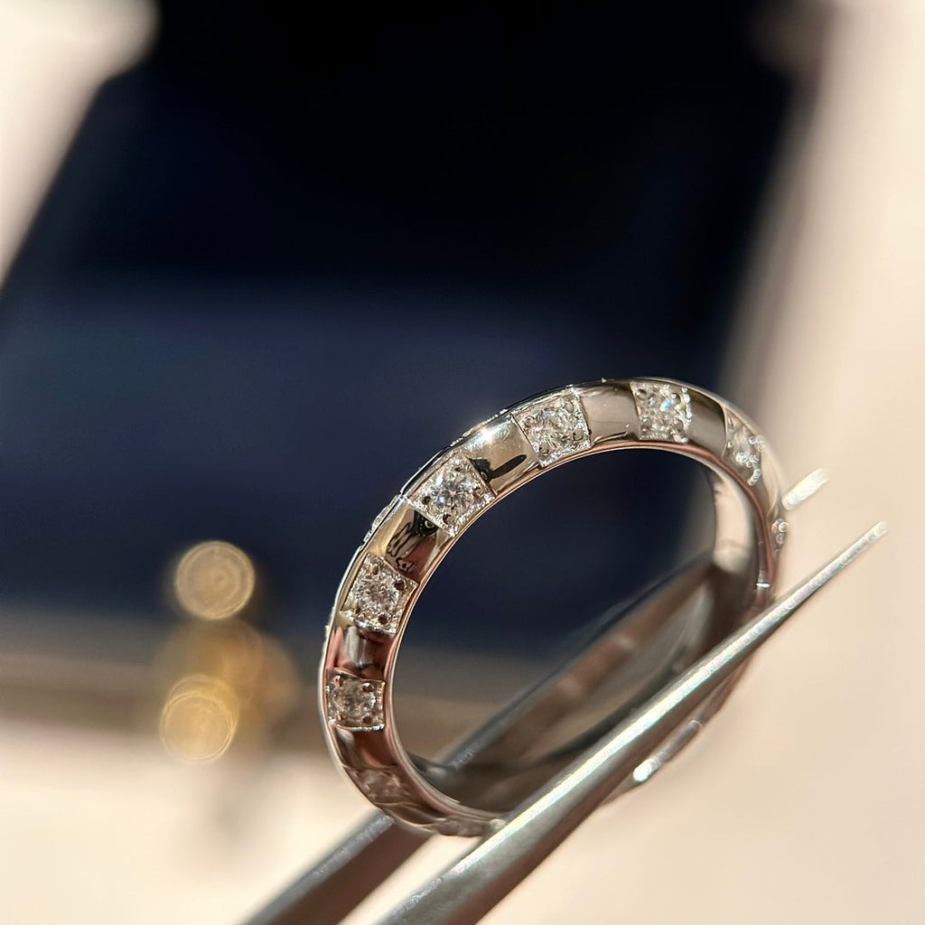 Louis Vuitton Damier Diamond Ring - 18K White Gold