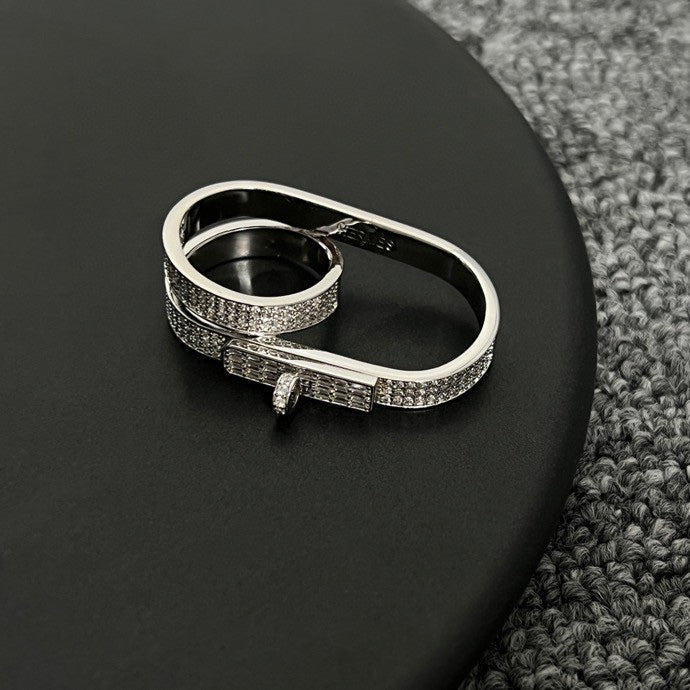 Hermes Kelly Gavroche Double Ring - 18K White Gold