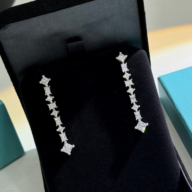Tiffany Moissanite Earrings - 18K White Gold