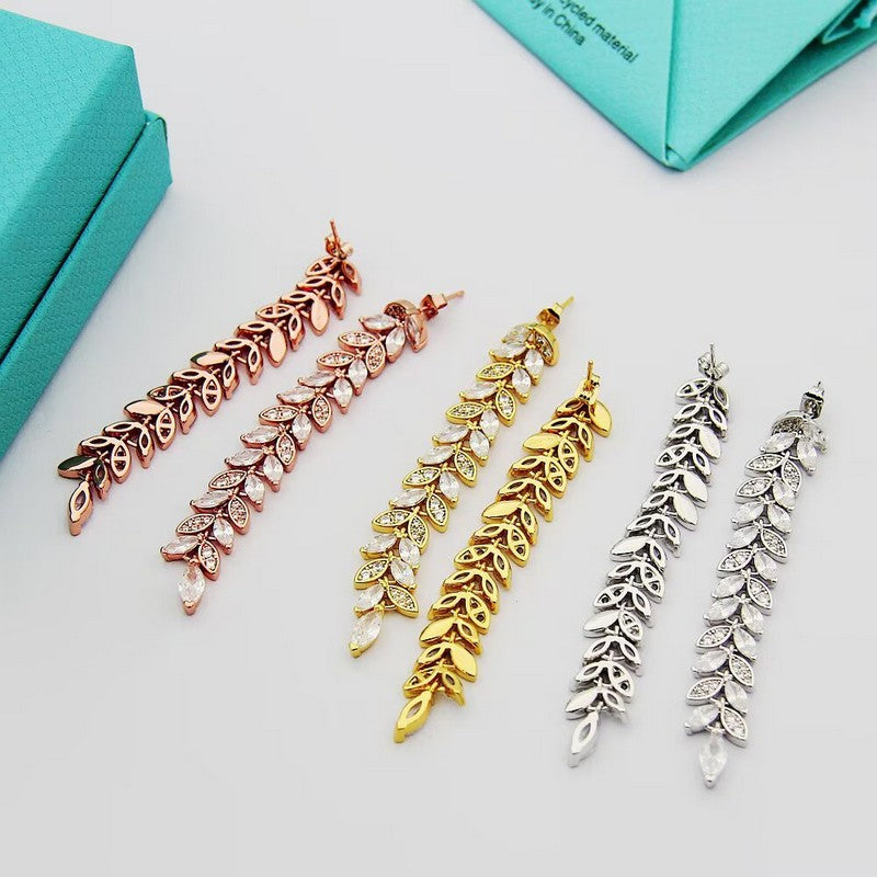Tiffany Victoria Diamond Vine Drop Earrings - 18K Gold